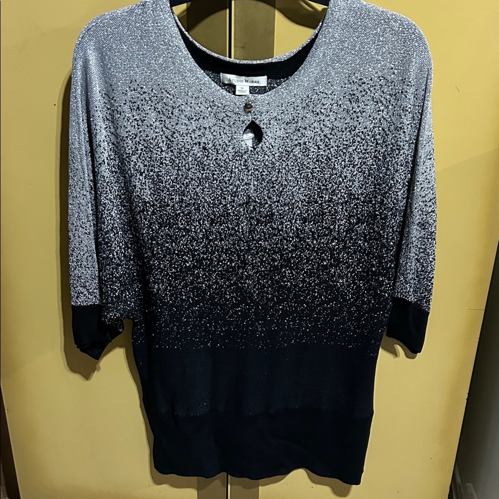 Studio Works Black and Gray Women's Top